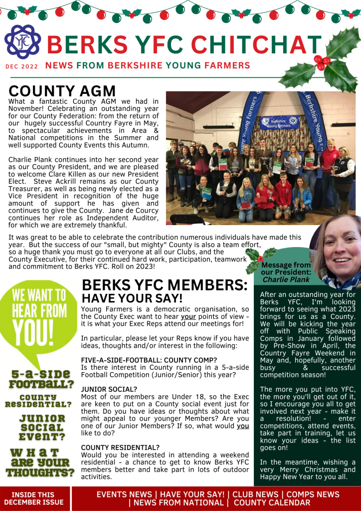 Read the latest issue of Berks YFC ChitChat