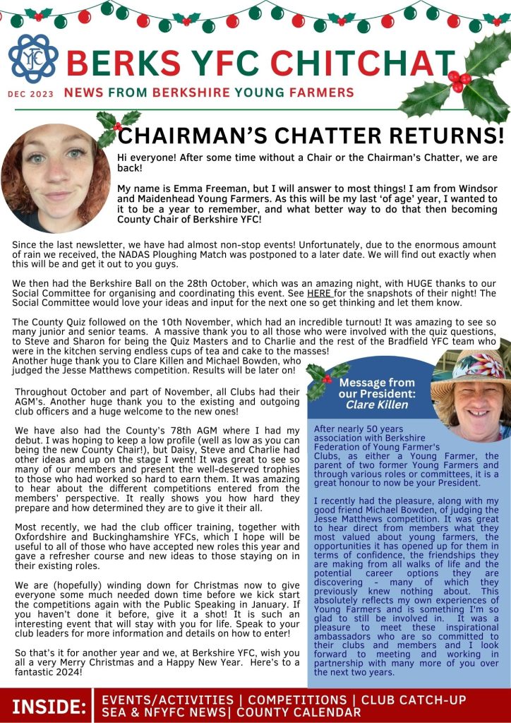 Read the December issue of Berks YFC ChitChat