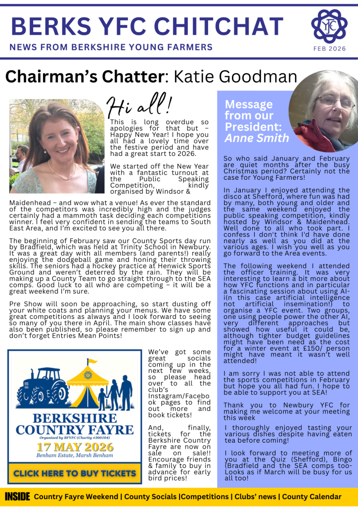 Read the February Issue of Berkshire YFC Chit Chat